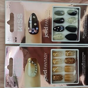Brand New 2CT BUNDLE KISS JEWEL FANTASY HIGH FASHION GLAMOUR Nails